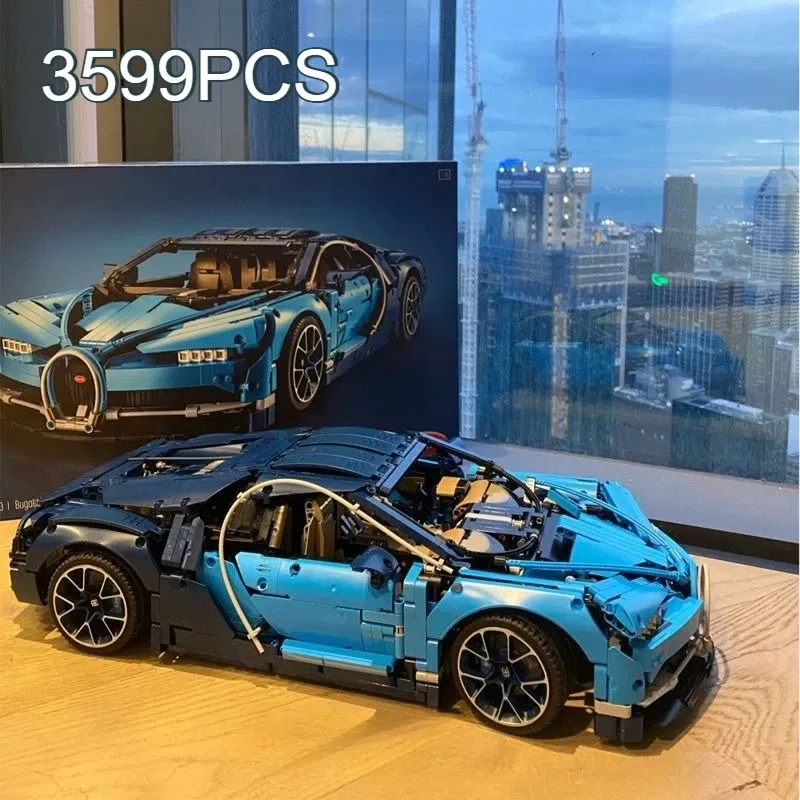 Color: Light Grey, Size: 4XL - 3599PCS Super Racing Car High-Tech Buga 1:8 Model Building Blocks 42083 Bricks Kids Toy Children Adults Christmas Birthday Gifts