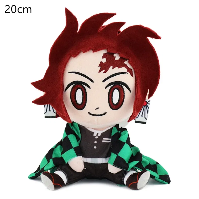 Color: MAROON, Height: 0-10cm - 20CM New Product Japanese Anime Ghost Slayer: Blade Plush Doll Tanjiro Nezuko Game Peripheral Children's Doll Kawaii Pillow