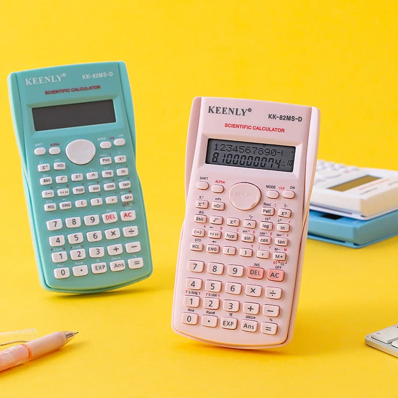 Color: Red - Multifunctional Scientific Calculator Student Simple Portable Big Screen Function Calculator Stationery School Office Supplies
