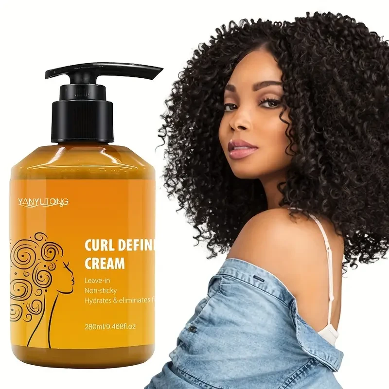 Moroccan Argan Oil Volumizing Curl Defining Cream - 280ml - Deeply Hydrating & Moisturizing Hair Styling Cream for Waves & Curls - Argan Oil, Castor Oil, Rosemary Essential Oil