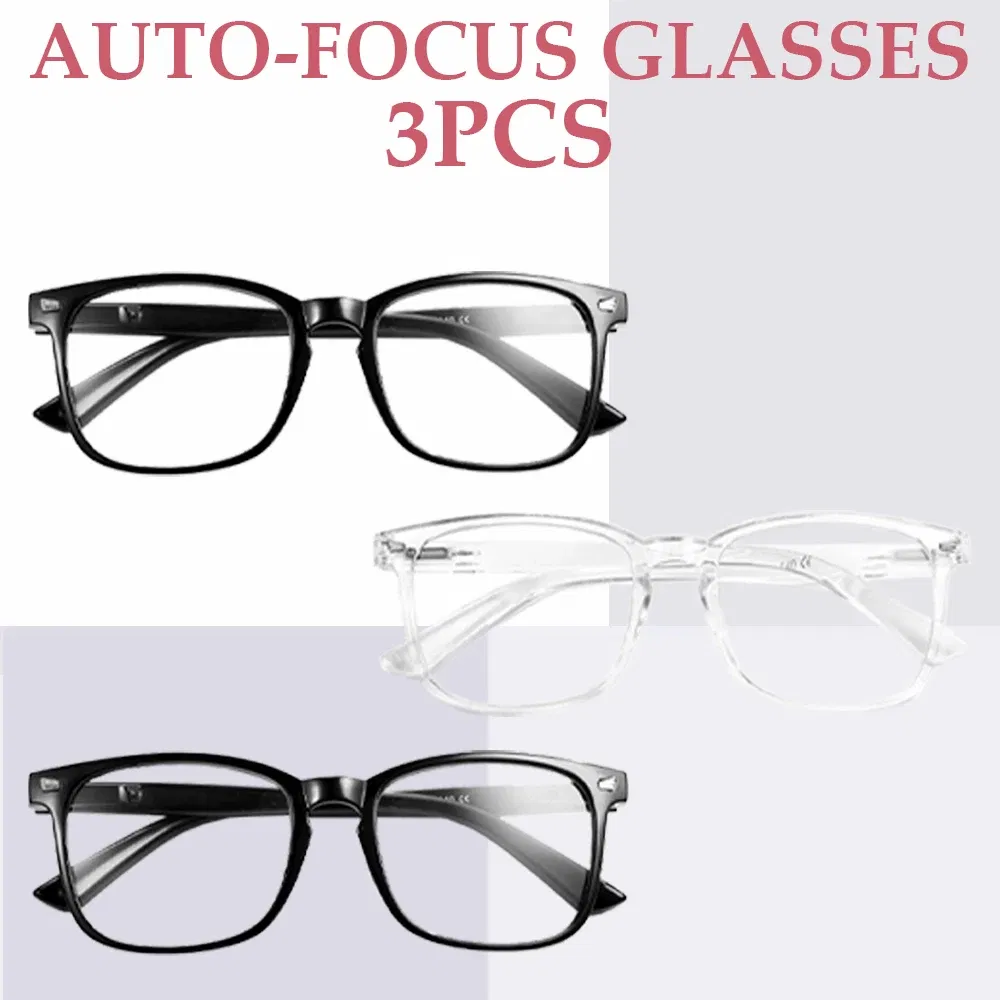 Frame Color: Silver - 1/2/3/4/5PCS VOPHA Auto-Focus Reading Glasses Lightweight PC Frame, Unisex Design | Ideal for Computer Use & Perfect Gift Choice