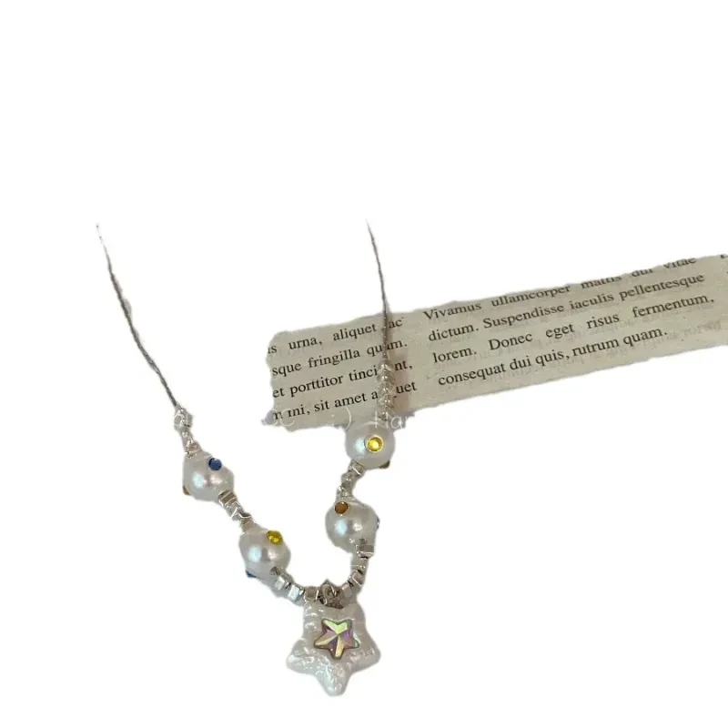 Women's Colorful Five-pointed Star Pearl Necklace