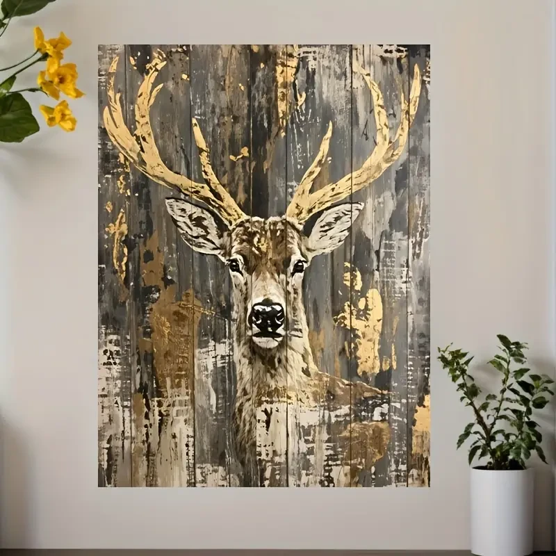 Abstract Deer Canvas Art Print Poster