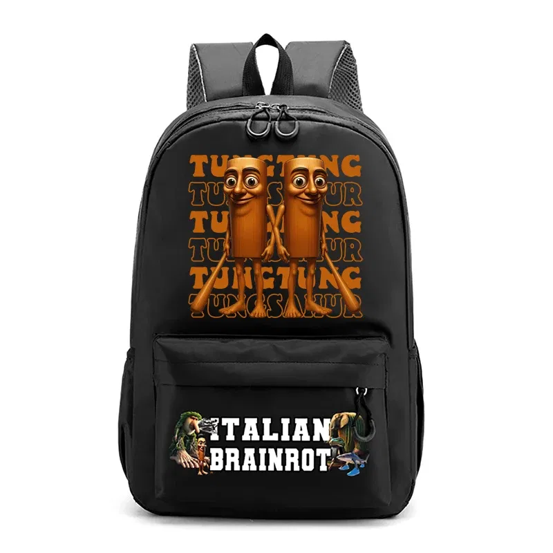 Color: Fluorescent Green - Italian Brainrot Kids Cute Schoolbag Tung Tung Tung Sahur Backpack for Boy Funny Meme Anime Knapsack Cartoon Book Bag Gifts 2025