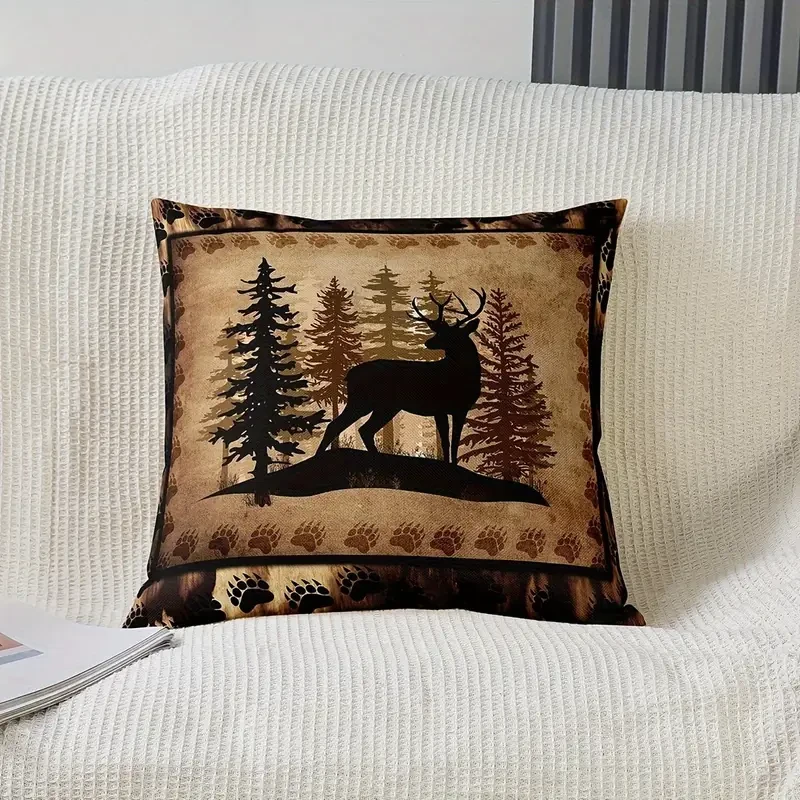 2pcs, Cute Deer Short Plush Throw Pillow Covers