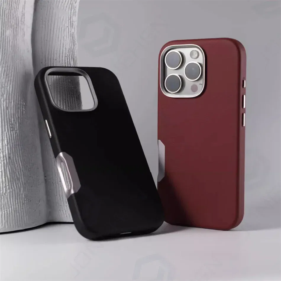 Color: Beige, Material: TPU - For Magsafe Leather High Quality Alloy Camera Button Magnetic Case For iPhone 16 Pro Max 16pro Wireless Charge Shockproof Cover
