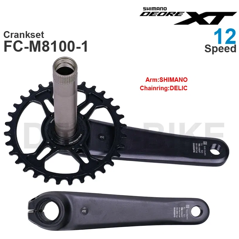 Color: Red, Crank Length: 170mm, Ships From: CHINA - SHIMANO DEORE XT M8100 12 Speed Crankset FC-M8100-1 FC-M8120-1 30T 32T 34T 170mm 175mm Original parts or with DELIC Chainring