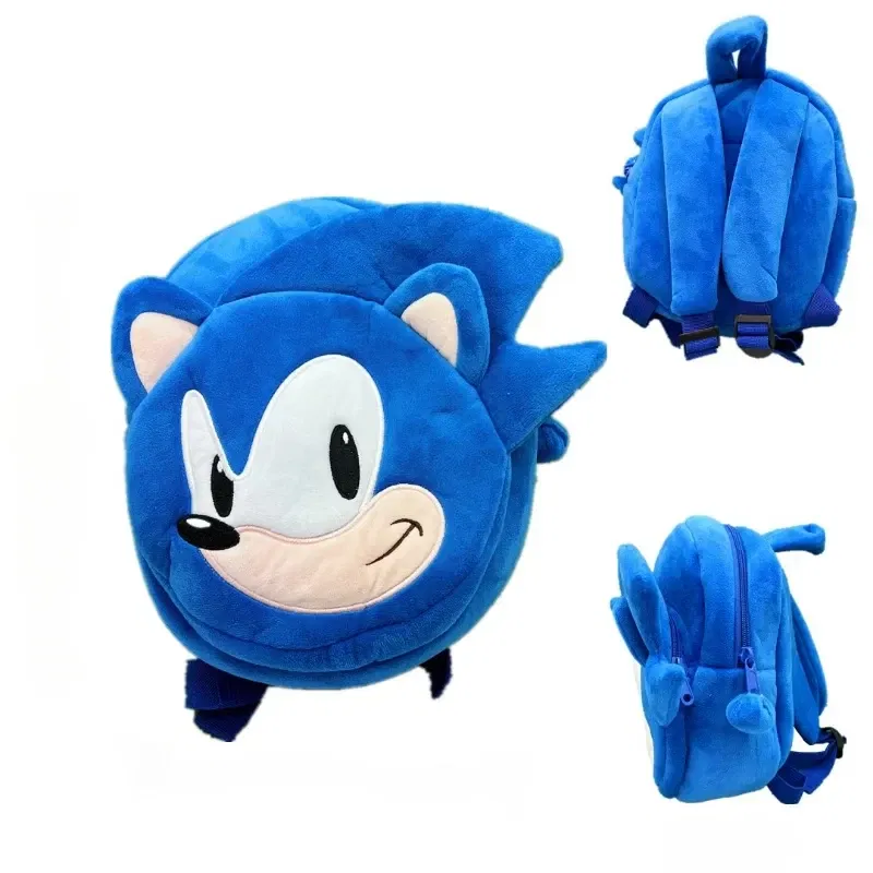 Color: COLOR - Gifts Hedgehog Sonic Backpack High Appearance Game Kindergarten Children Plush Coin Purse Anime Cartoon School Bag Mochila