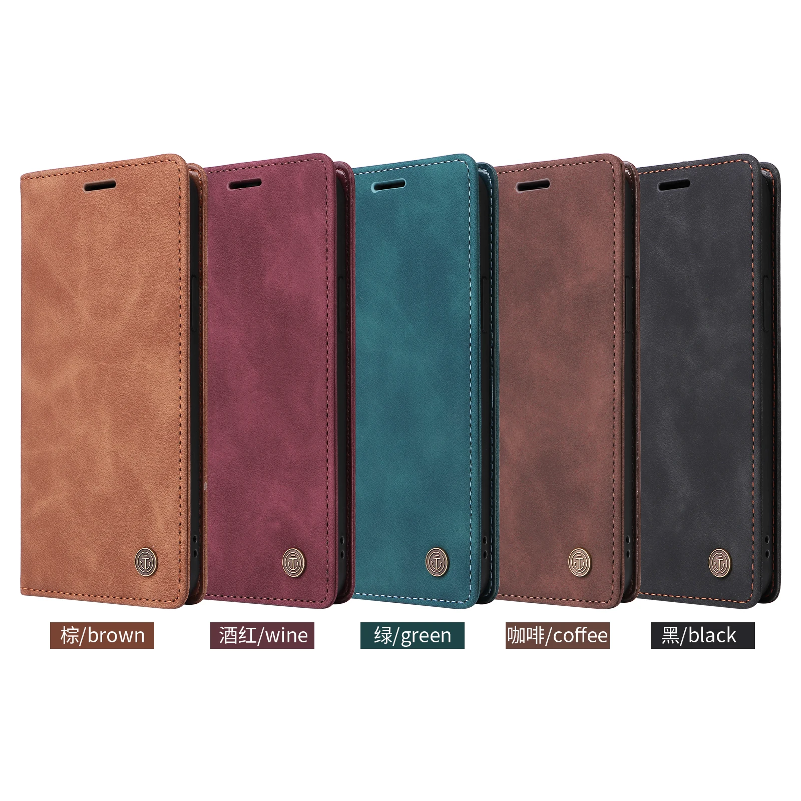 Color: Red, Material: Vinyl - Leather Wallet Case For Samsung Galaxy A15 A05 A14 A24 A34 A54 A13 A23 A33 A53 A73 A52 A32 A22 A12 A72 A03S A04S Flip Book Cover