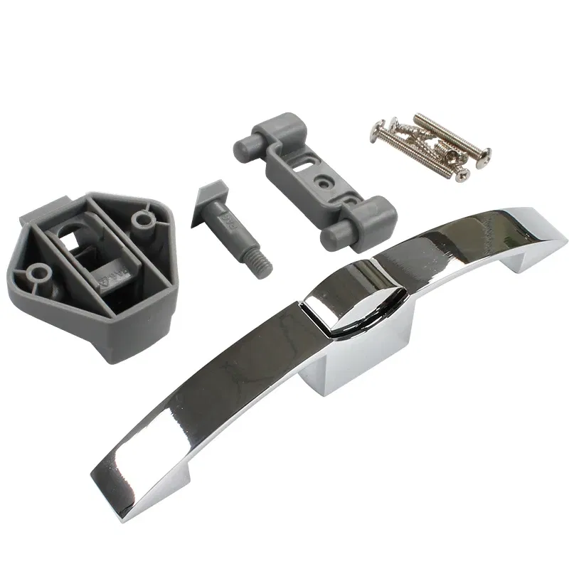 Color: silver - 128mm hole distance Camper Car Push Lock RV Caravan Boat Cabinet Locks Handle Home Drawer Latch Button Locks Caravan Motorhome