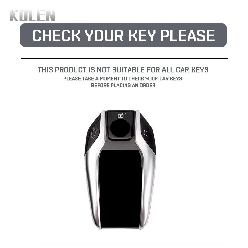 Color Name: black - Dermis Leather Car LED Display Key Case Cover Shell For BMW 5 7 Series X3 X4 X5 X7 G30 G31 G11 G12 G01 GT G32 i8 Fob Accessories