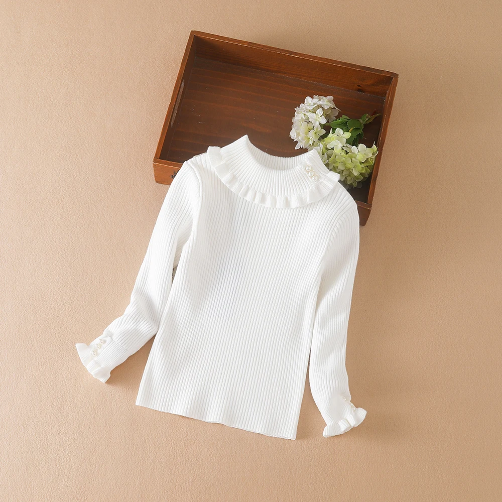 Color: black, Kid Size: 12T - Girls Sweater 2025 New Winter Children Clothes Kids Tops Warm Knitwear Kids Sweater Baby Girls Turtleneck Sweaters