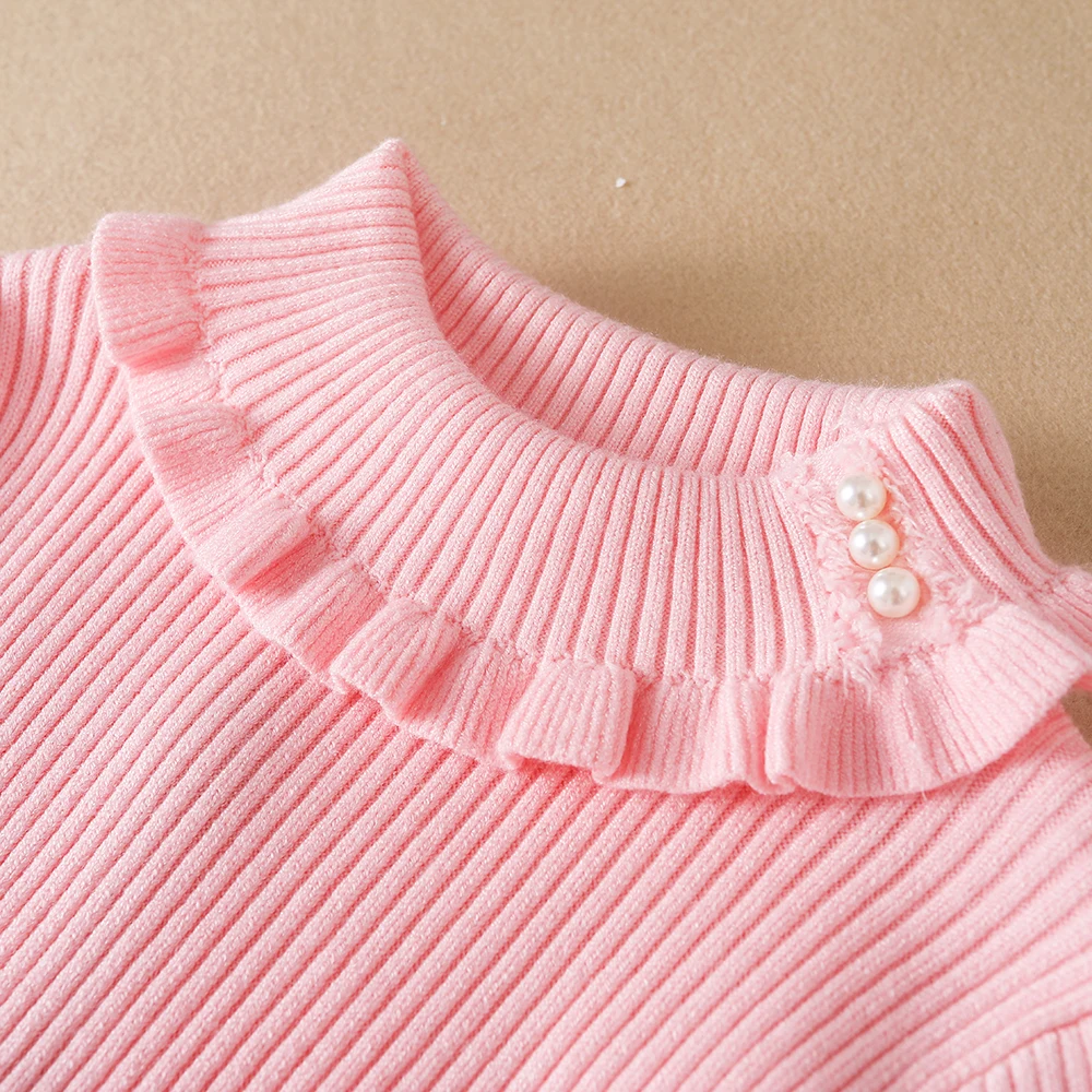 Color: black, Kid Size: 12T - Girls Sweater 2025 New Winter Children Clothes Kids Tops Warm Knitwear Kids Sweater Baby Girls Turtleneck Sweaters