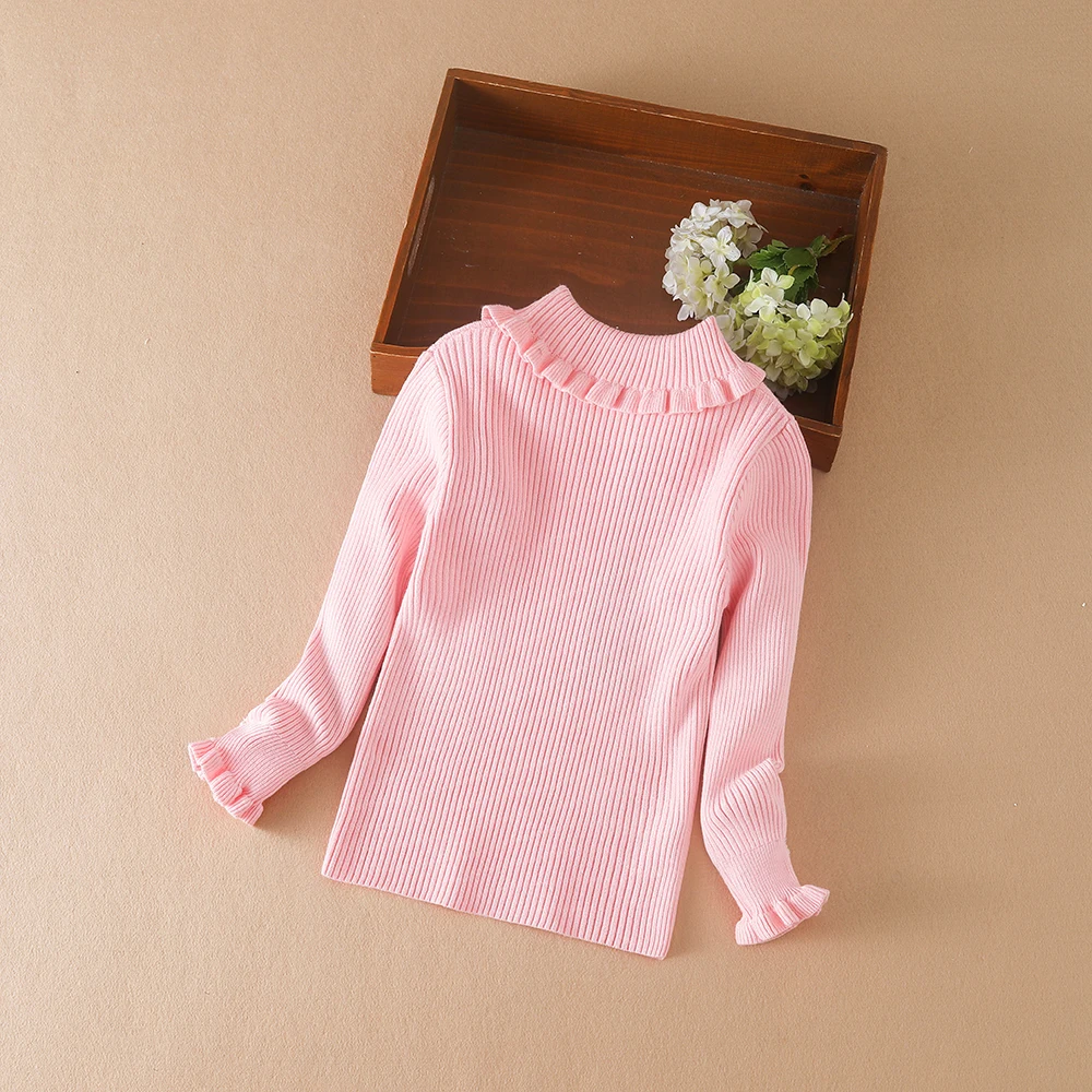 Color: black, Kid Size: 12T - Girls Sweater 2025 New Winter Children Clothes Kids Tops Warm Knitwear Kids Sweater Baby Girls Turtleneck Sweaters