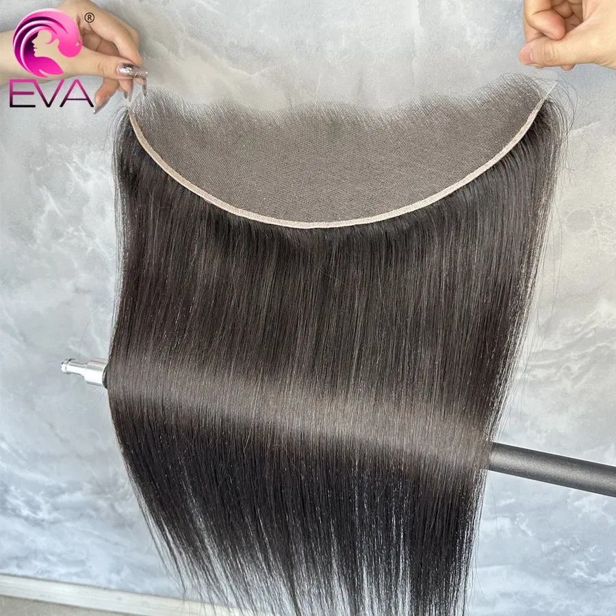 Color: Yellow, Material Grade: Remy Hair, Stretched Length: 16inches - Eva 5x5 Hd Lace Closure Straight 13x4 Lace Frontal Closure Hand Tied Human Hair Closures Free Part Hd Lace Closure Pre Plucked