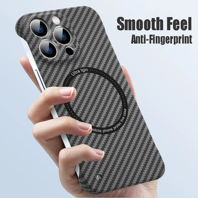Color: black, Material: Cotton Fabric - Luxury Carbon Fiber for iPhone 11 14 Plus 12 13 Pro Max Magsafe Case Magnetic Wireless Hard Thin Slim Cover for iPhone 13 14 Max