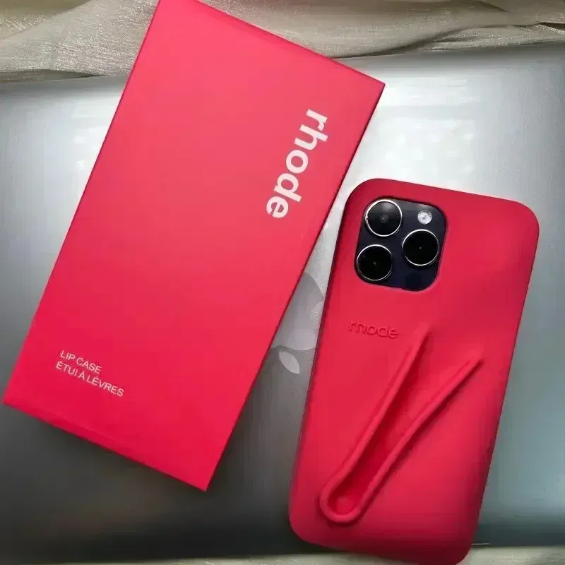 Color: Red, Material: Denim - Quality Fashion Box for Rhode Phone Case Gift Packaging Lipstick Box for Girl for IPhone 16 15 14 13 12 11 Pro Max XR XsMax Case