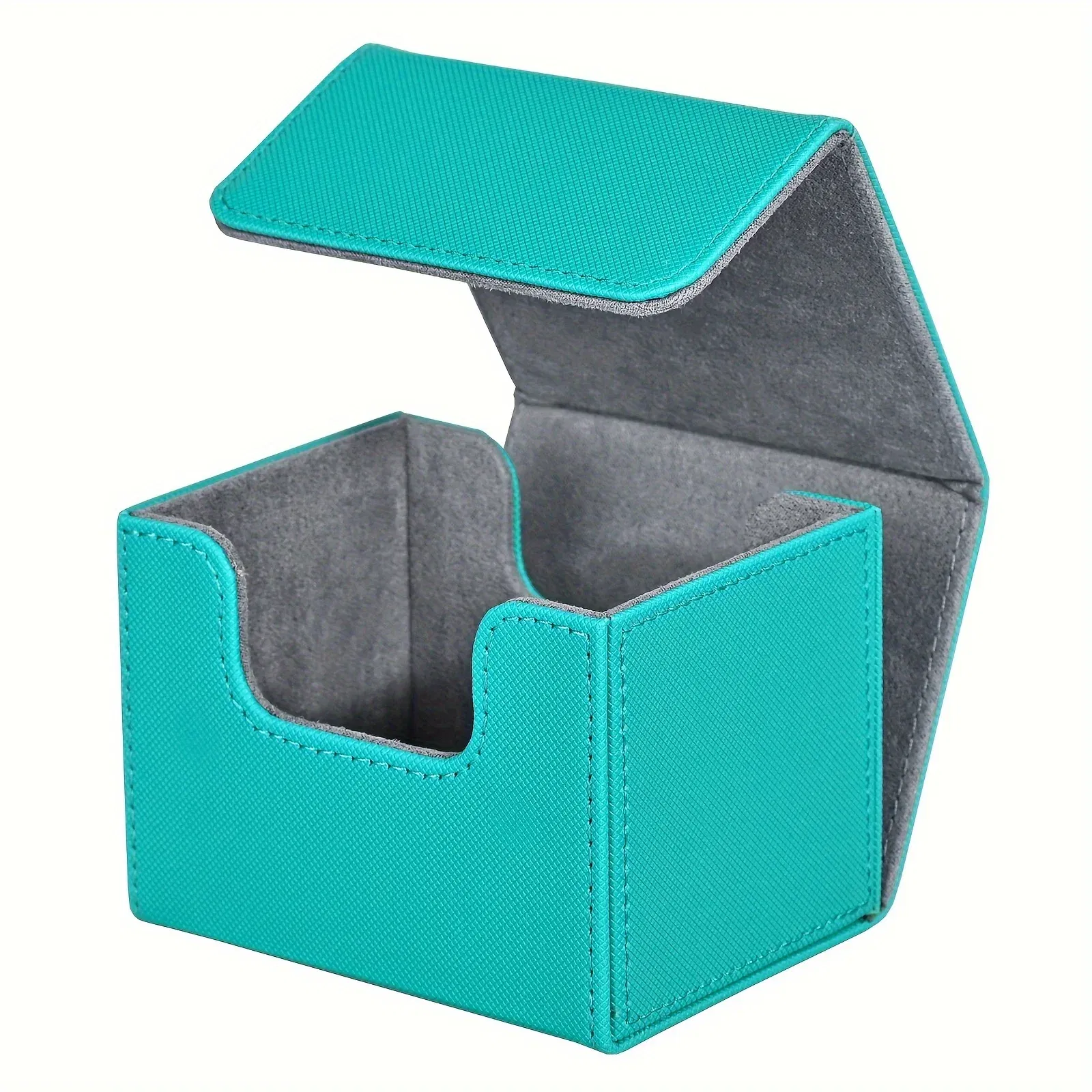 Color: WHITE - Card Deck Box , Card Storage Box Fits 100 single Sleeved Cards, PU Leather Strong Magnet Card Deck Case for TCG Cards