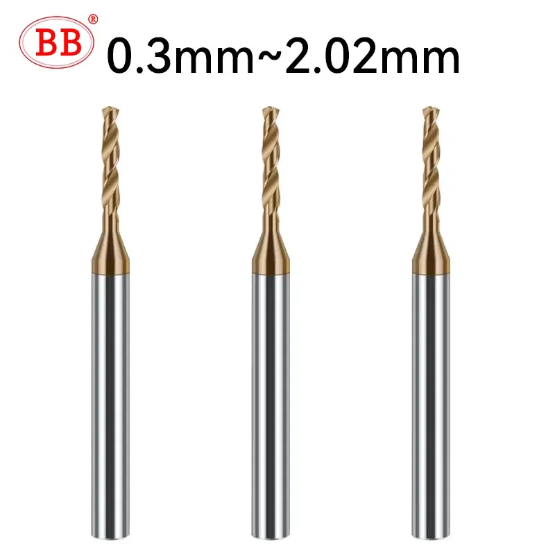 Hole Diameter: 22mm - BB 0.3~2.02mm Micro Drill Solid Carbide Bit Mini CNC Hole Making 3D Shank Diameter 4mm D4 Metal Steel Plastic 1PCS