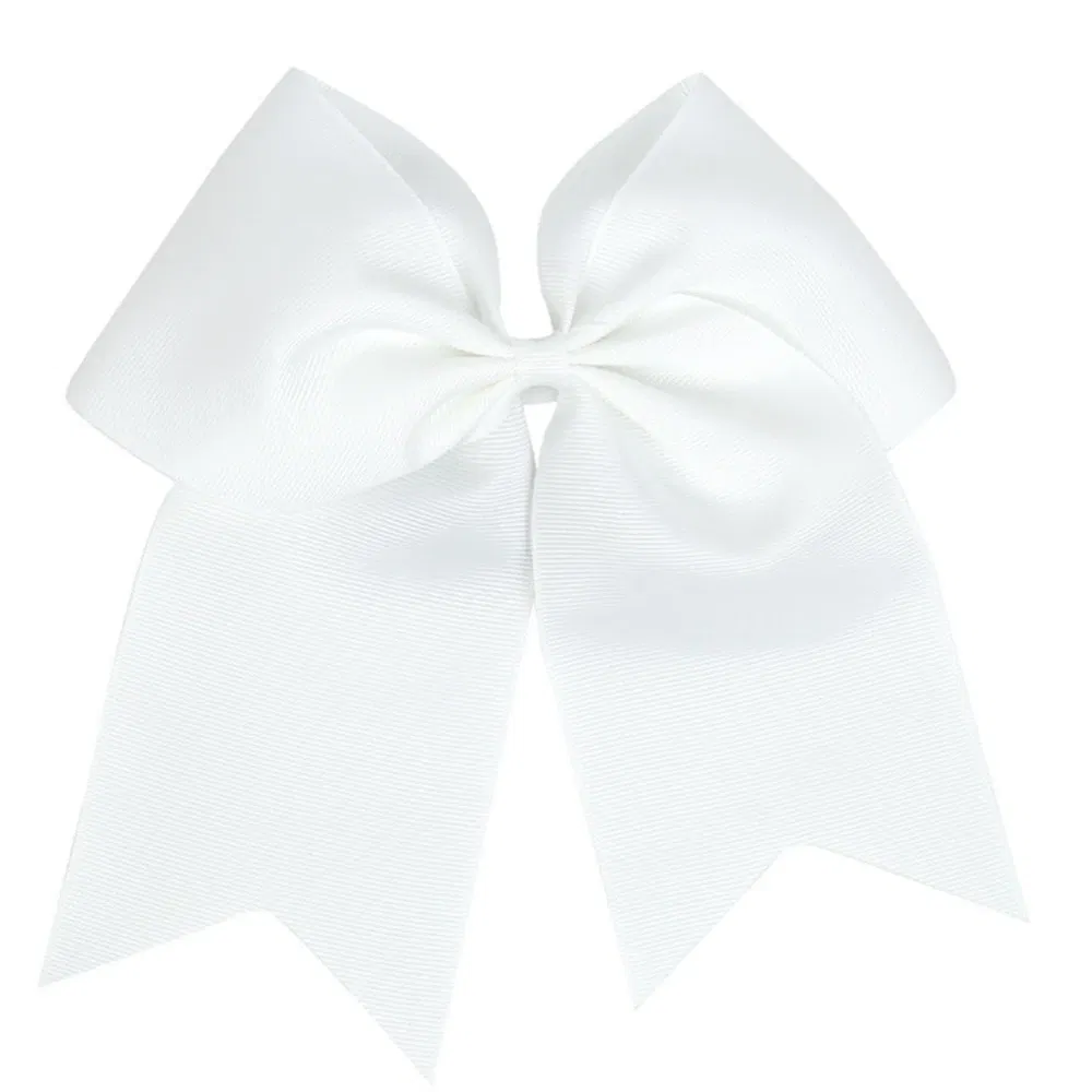 Color: Light Grey - 18*19 CM Lovely Dovetail Ribbon Bowknot Baby Hair Rope Solid Color Handmade Bows Elastic Hairband Ponytail Headwear Kids Gifts