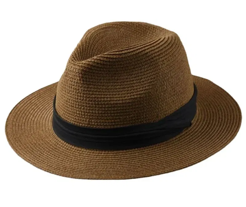 Color: army green, Size: M - Large Size XL61-64cm Panama Sun Hats Men Wide Brim Straw Caps Women Summer Big Head Beach Hat Male Plus Size Fedora Hat 58-60cm