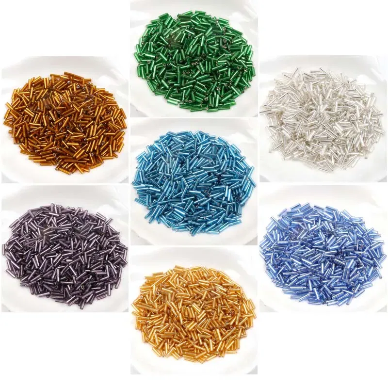 Color: Lavender - Tube LINED Glass Czech Seed Spacer beads For jewelry handmade DIY Wholesale 17 colors 2x6mm 300pcs