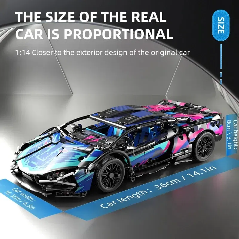 Color: Green - 67128 Cars 1314PCS Building Kits for Adults, 1:14 Scale Super Car Building Block Remote Control Car Building Kits for Men Teen