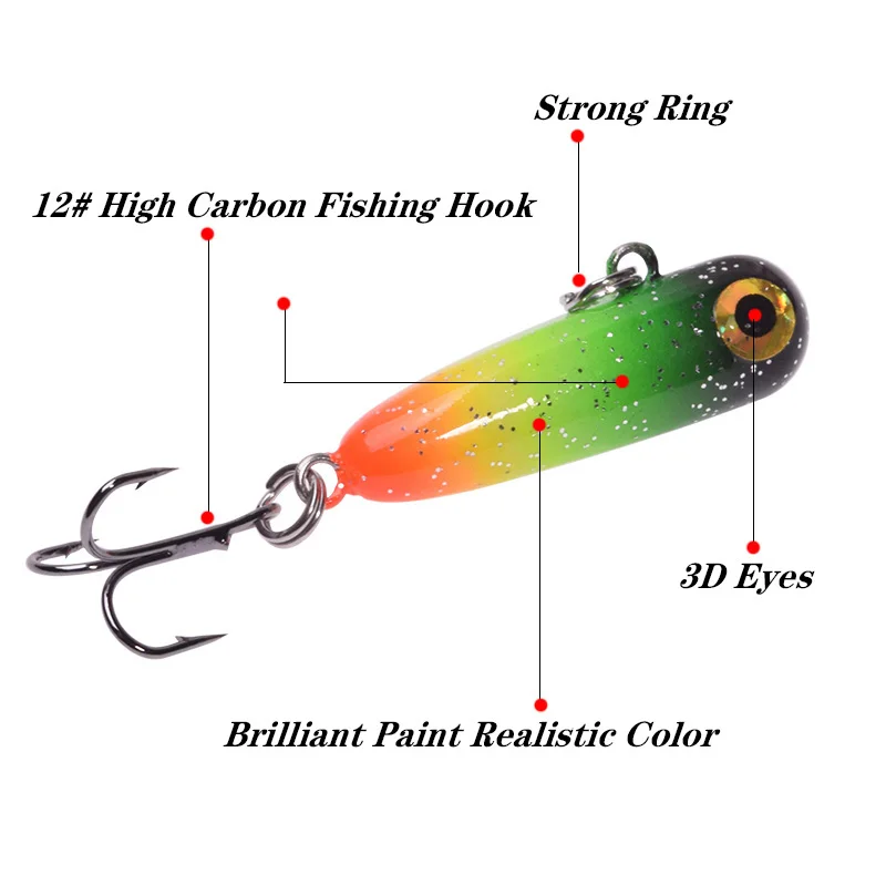 Color: green, Size: 40mm - New 1Pcs Sinking Pencil Fishing Lure 3cm 2.8g Saltwater Minnow Heavy Stick Wobbler Artificial Hard Bait Bass Trout Pesca Tackle