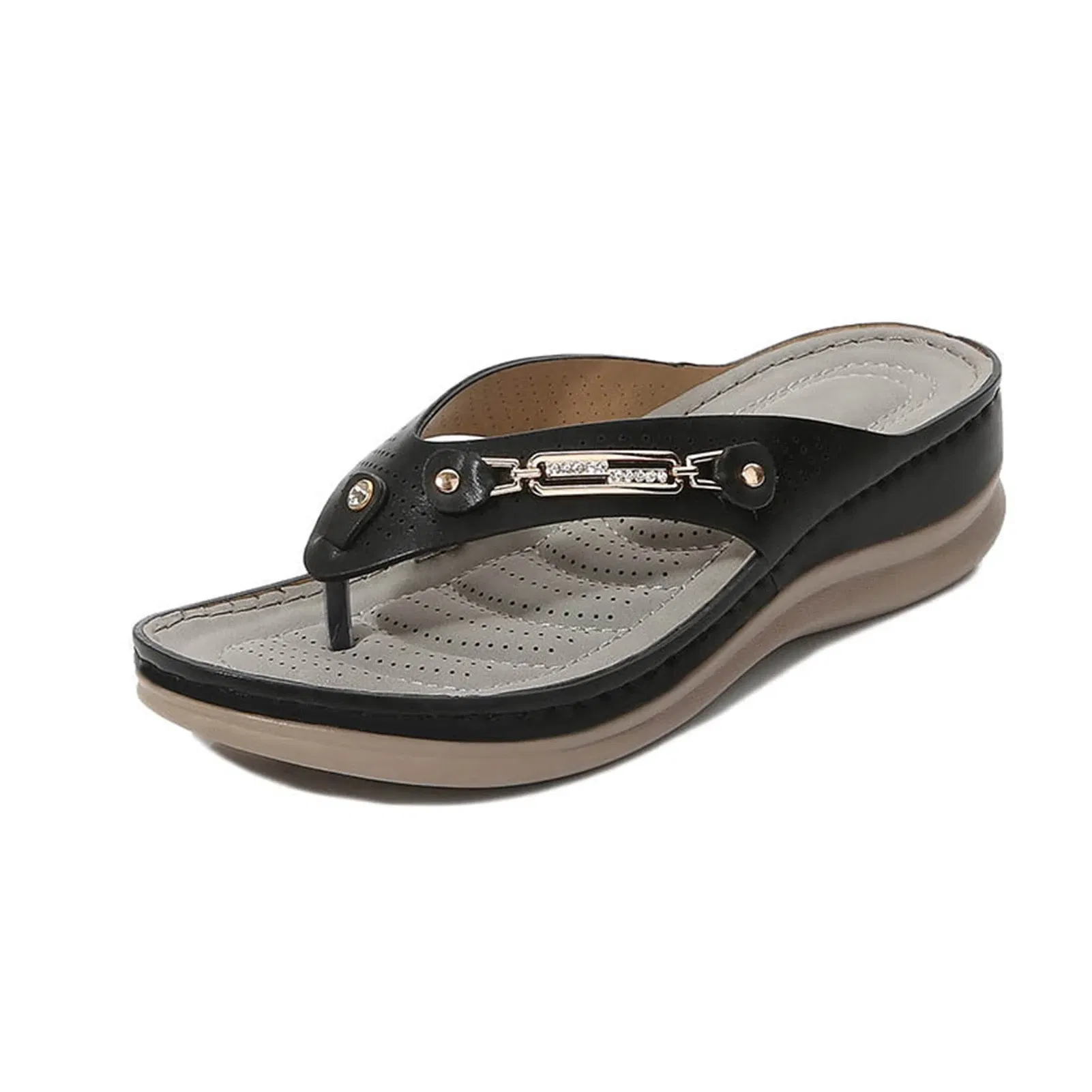 Color: black, Shoe Size: 38, Ships From: CHINA - Women's Soft Cushion Flip Flops Thong Sandals Slippers Casual Orthotics Sandals