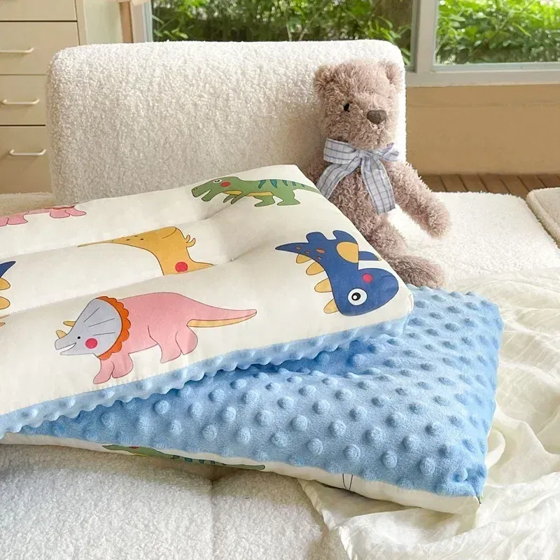 Color: Orange - Soft baby pillow Comfortable velvet newborn pillow Baby sleep headrest Breathable baby pillow Mom's Love