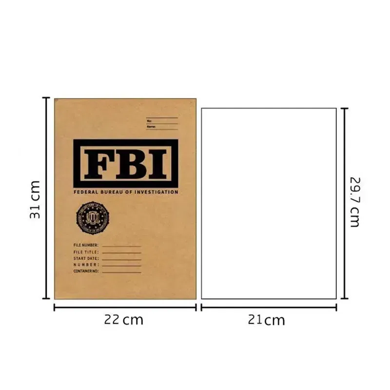 Color: Dark Grey - Agent Portfolio Folder File Archives Cosplay FBI CIA Central Intelligence MI6 British Army Movie Film Prop Set