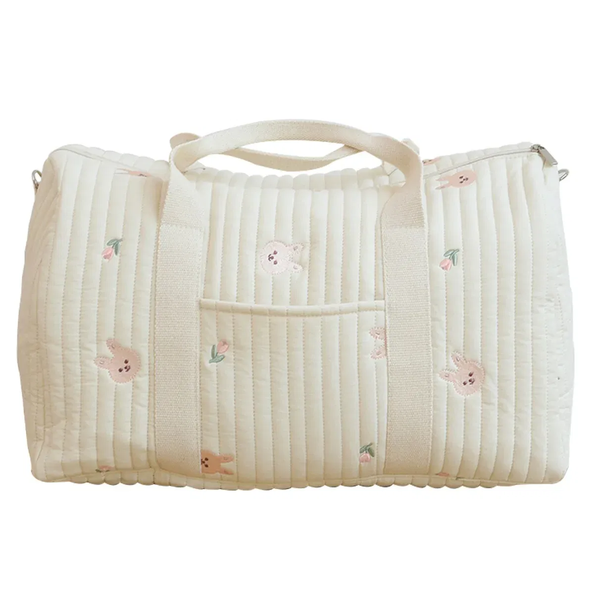 Color: black - New Embroidered Mom Bag Storage Bag Large Capacity Mommy Travel Bag Fashion Multi-functional Handbag Lightweight Diagonal