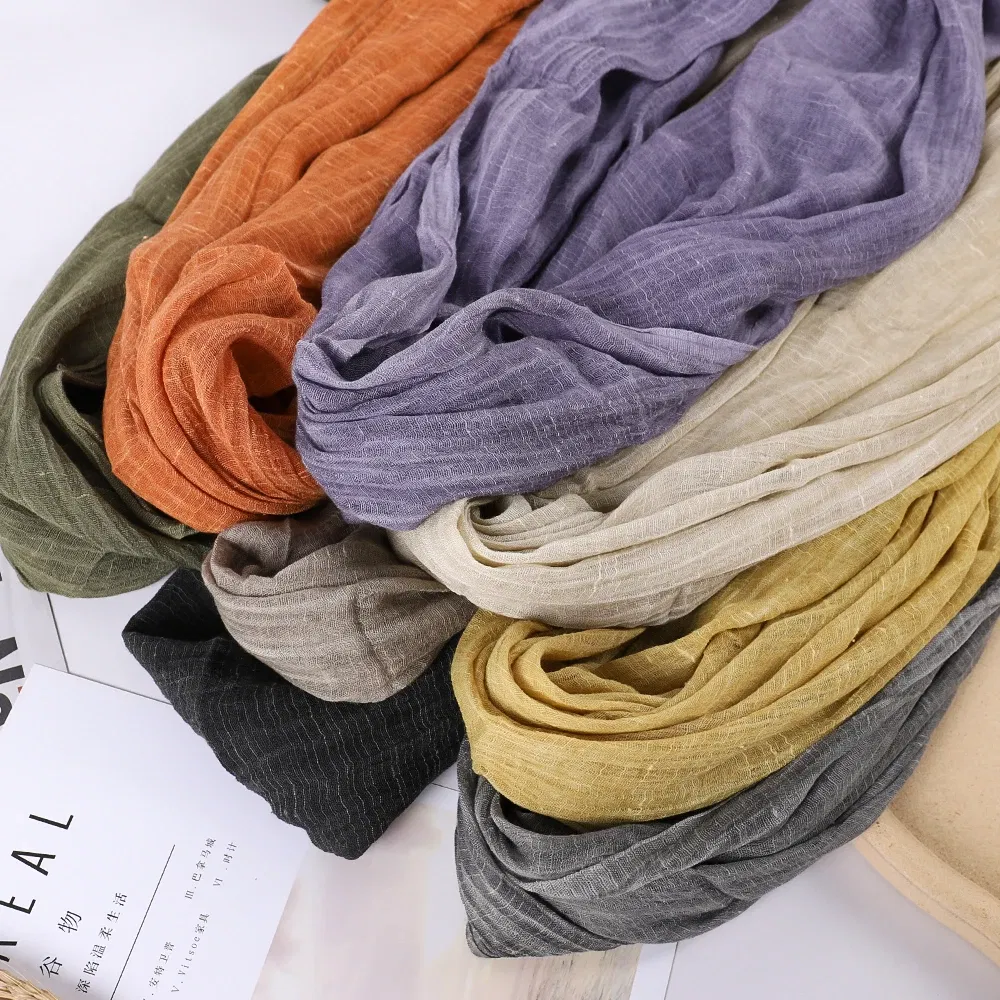 Color: light green, Size: One Size - Fashion New Cotton Pashmina Plain Shawls Women Solid Color Scarf Wraps Scarves Kerchief Muslim Hijab Lady Autumn Winter Warm