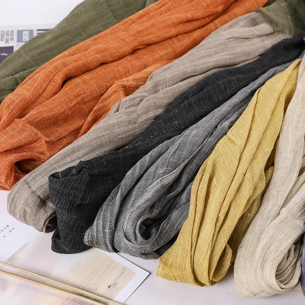 Color: light green, Size: One Size - Fashion New Cotton Pashmina Plain Shawls Women Solid Color Scarf Wraps Scarves Kerchief Muslim Hijab Lady Autumn Winter Warm