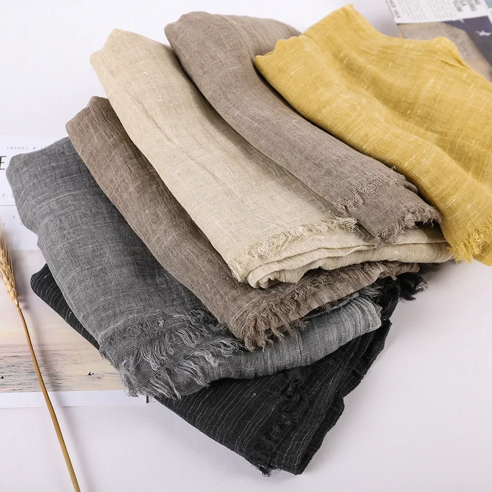 Color: light green, Size: One Size - Fashion New Cotton Pashmina Plain Shawls Women Solid Color Scarf Wraps Scarves Kerchief Muslim Hijab Lady Autumn Winter Warm