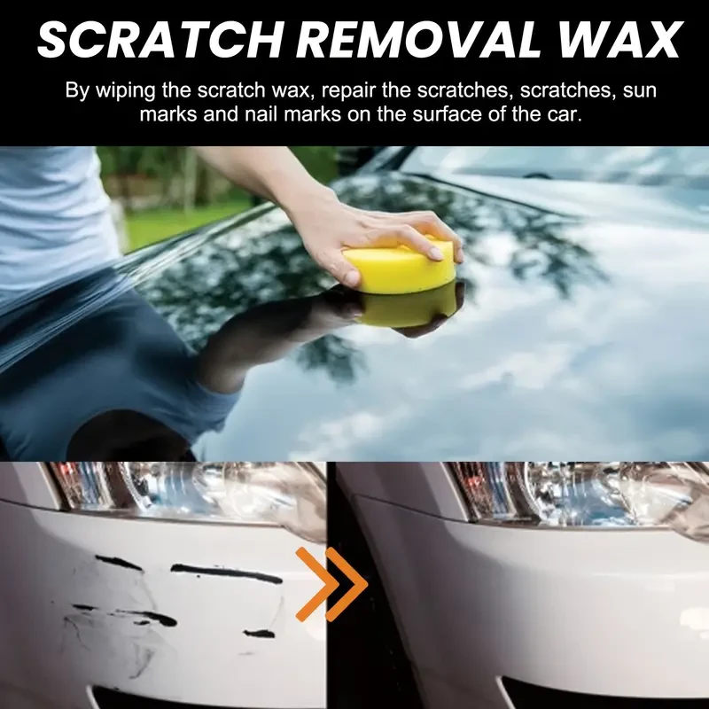 Quick-Fix Car Scratch Repair Wax - Instant Polish & Paint Restoration for Cars, SUVs, Boats, Trucks & RVs - Includes Sponge