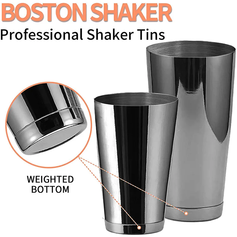 Color: Champagne - Stainless Steel Boston Shaker Bar Shaker with different Surface Finish -2 Piece Cocktail Shaker, 15-Ounce and 25-Ounce