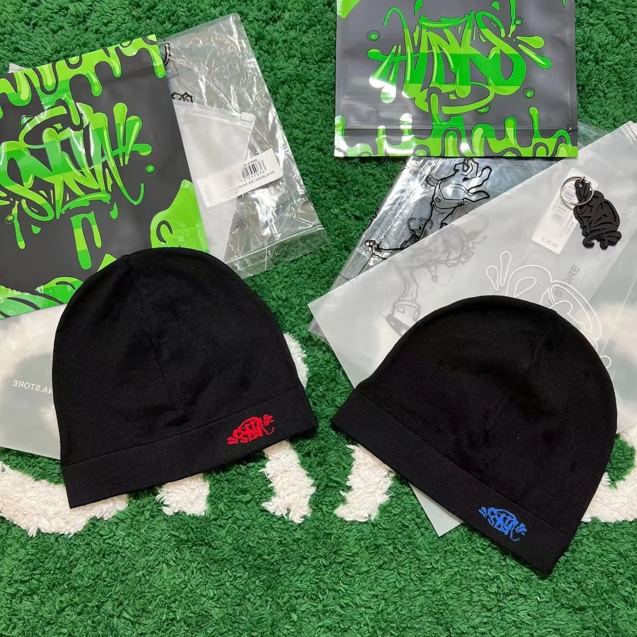 Color: black, Size: One Size - Syna World Skull Hat Sy-na Running Cap2024 New Knitting Sy-na Beanie Hat MenWomen Paragraph Quality Cap Y2k Warm Beanies
