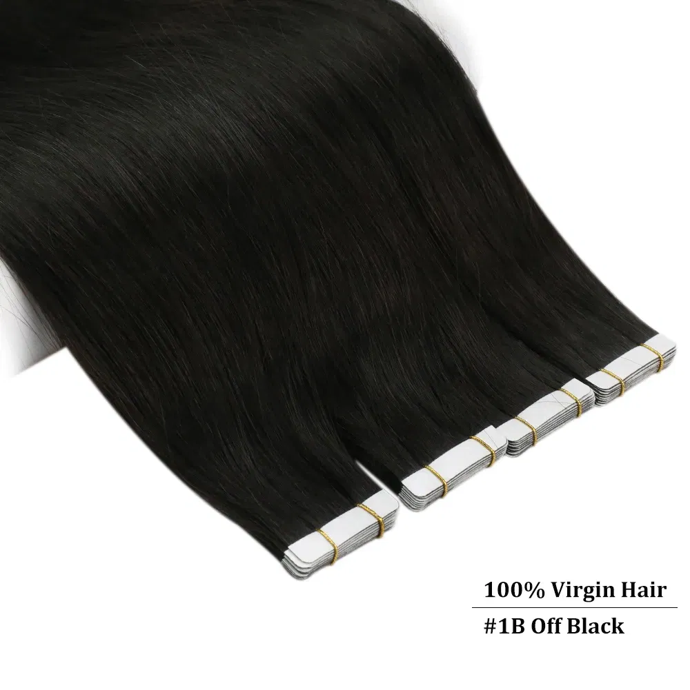 Color: Black Wine, Items per Package: 10 pcs, Length: 24 Inches, Life Span: 12 months - [Last 12 Months] Ugeat Tape in Hair Extensions Virgin Human Hair 10A Grade Tape in Extensions  Human Hair