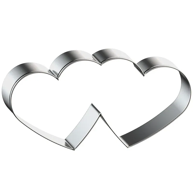 Color: Dark Khaki - Heart Cookie Cutter Stainless Steel Biscuit Knife Baking Fruit Kitchen Tools Mold Embossing Printing
