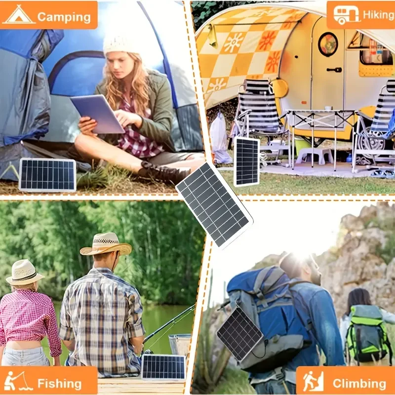 1pc Solar Portable Charging Panel Outdoor Waterproof Solar