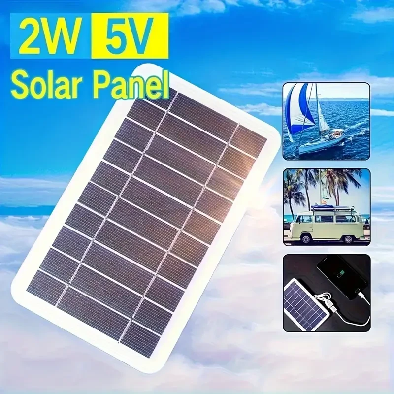1pc Solar Portable Charging Panel Outdoor Waterproof Solar