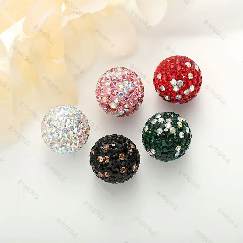 Color: WHITE, Item Diameter: 2mm - 16mm Colorful Ceramic Clay Ball Scattered Beads Diy Mobile Phone Chain Necklace Bracelet Accessories