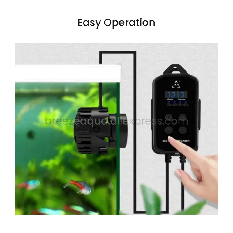 Color: Blue, Power: 5W - ZKSJ Eco Slim 6000/10000/15000/20000/25000 DC Mini Saltwater Fish Tank Aquarium Wavemaker Pump with Controller
