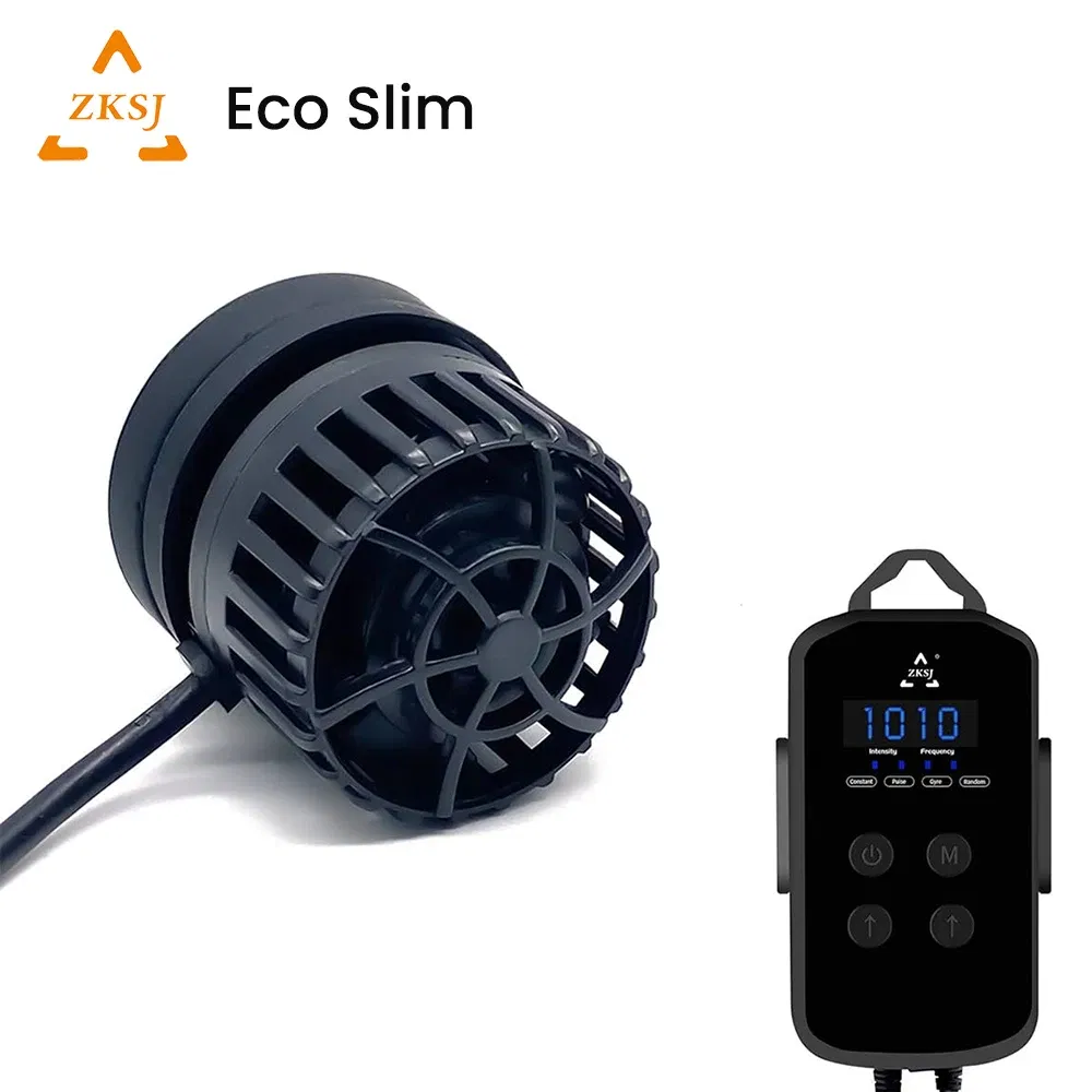 Color: Blue, Power: 5W - ZKSJ Eco Slim 6000/10000/15000/20000/25000 DC Mini Saltwater Fish Tank Aquarium Wavemaker Pump with Controller
