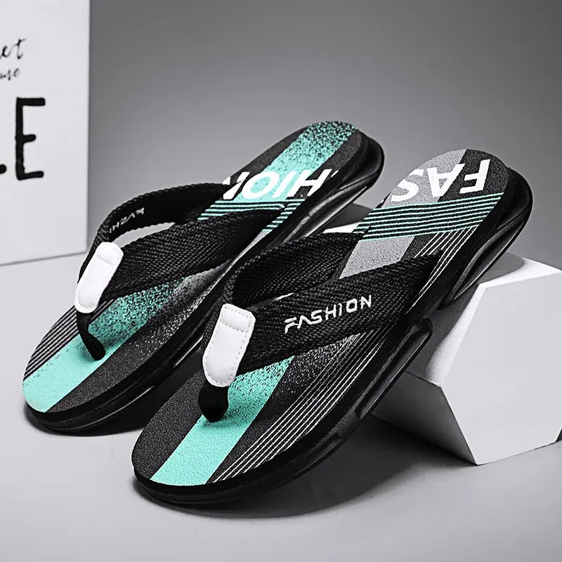 Color: Red, Shoe Size: 44 - Summer Men's Flip-flops Massage Granule Men Slippers Comfortable Beach Sandals Men Casual Shoes House Flip Flops Bathroom Shoes