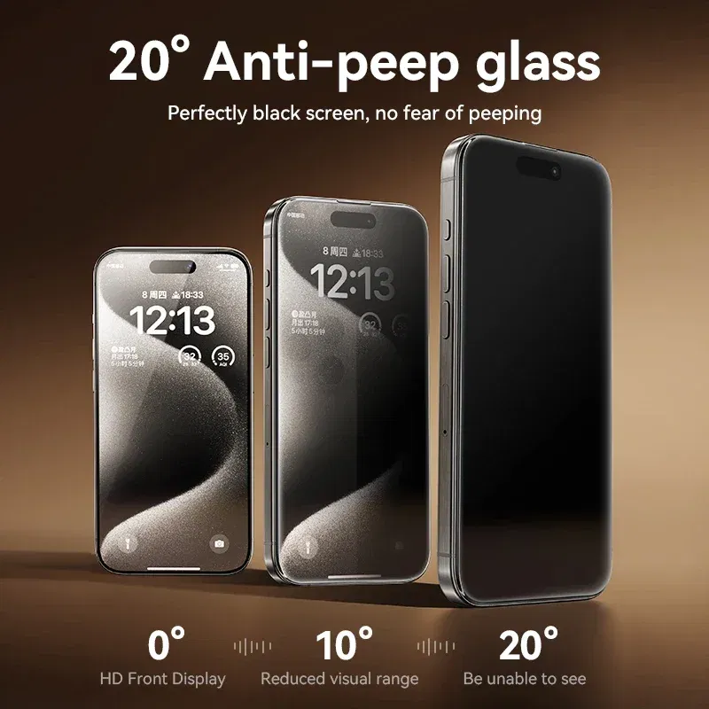 Bundle: Bundle2, Ships From: CHINA, Material: pet - Joyroom 1/2PCS 20?° Anti-spy Glass For iPhone 16 15 Pro Max Glass For iPhone 14 13 12 Pro Max Privacy Screen Protector Glass