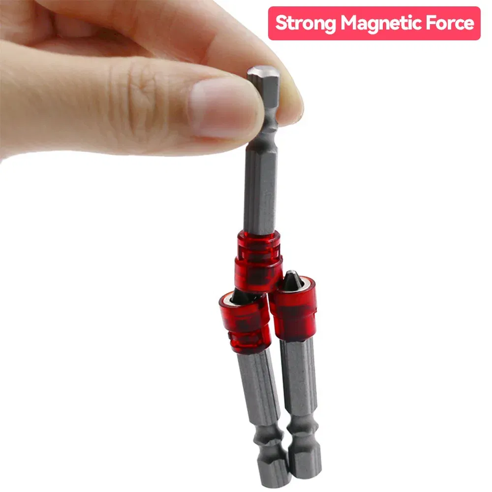 Color: grey - Magnetic Screwdriver Bit PH2 Cross-head 1/4 Inch Hex Shank Screwdriver Holder Ring for House Working Electric Screwdriver Kit