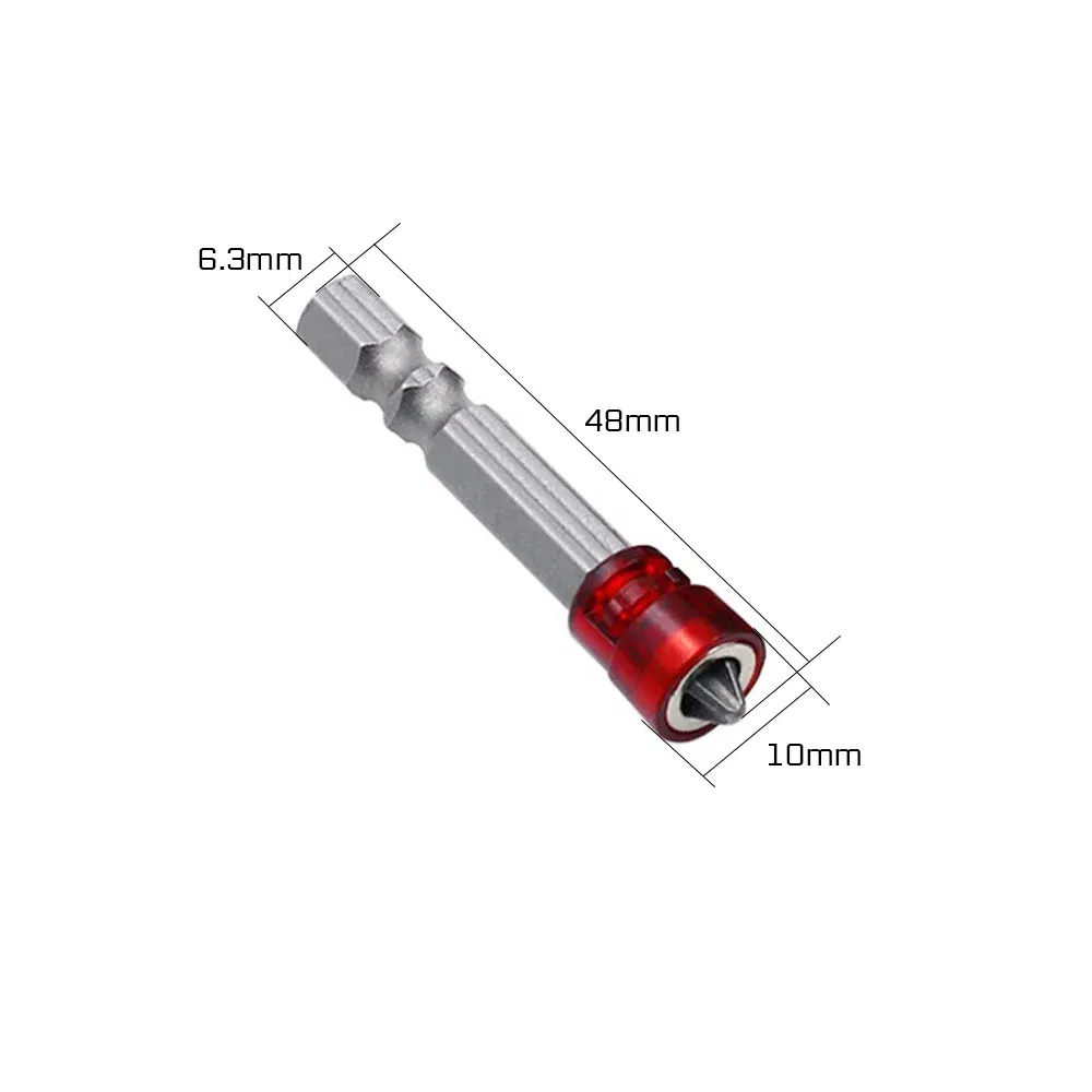Color: grey - Magnetic Screwdriver Bit PH2 Cross-head 1/4 Inch Hex Shank Screwdriver Holder Ring for House Working Electric Screwdriver Kit