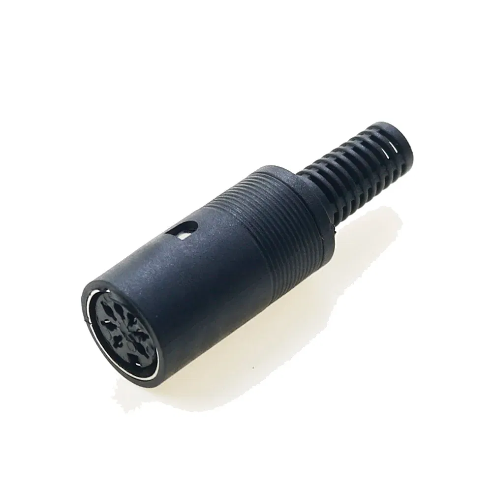 Color: WHITE - 5pcs 3P 4P 5P 6P 7P 8Pin DIN Male/Female Plug Jack with Plastic Handle Keyboard Cable Connector Adapter PS2